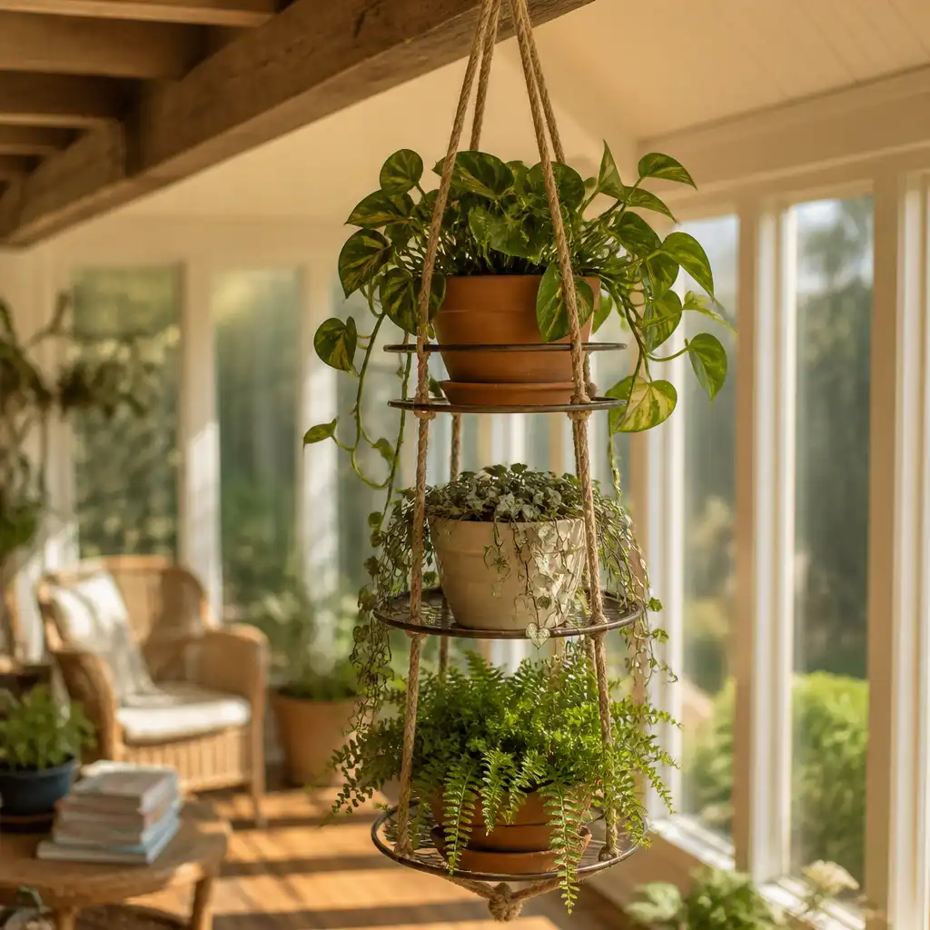 Hanging from ceiling
