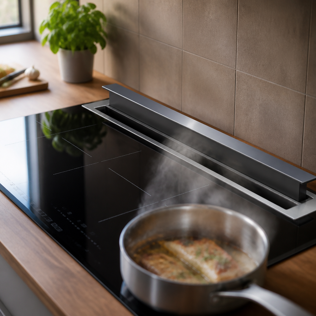 With downdraft ventilation