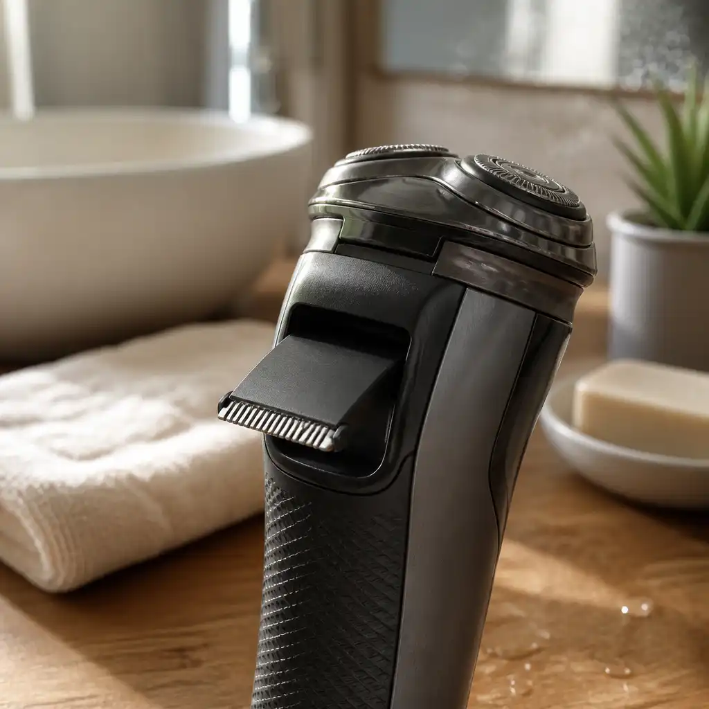 Has integrated pop-up trimmer