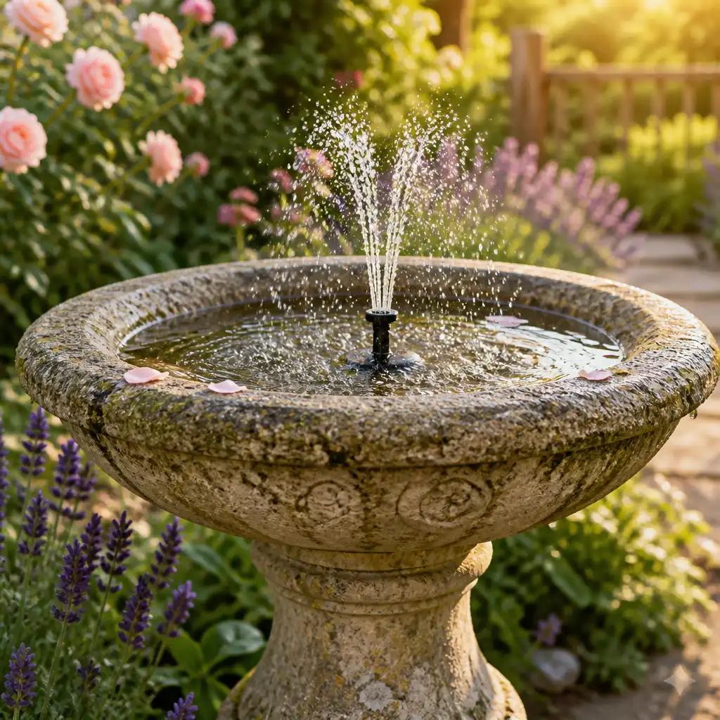 Includes fountain pump