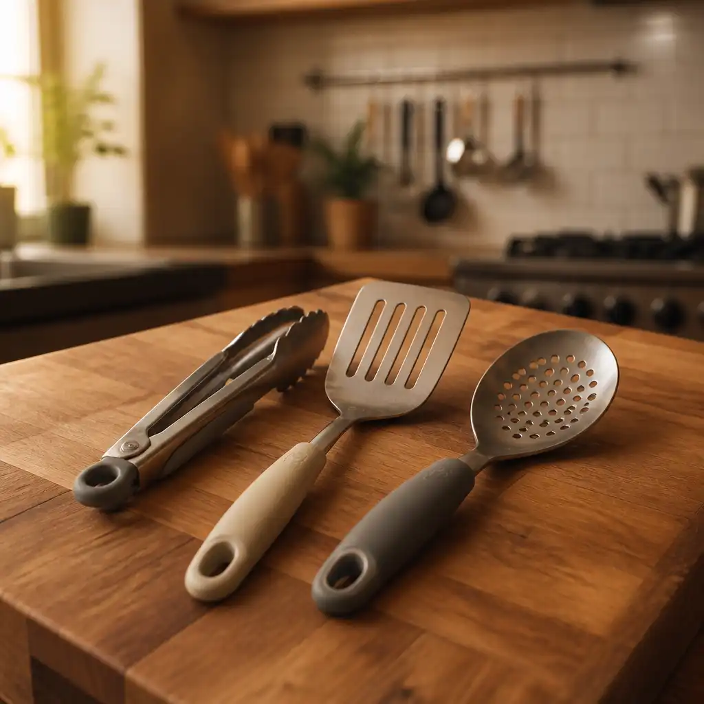 Spatula, Tongs, Slotted Spoon